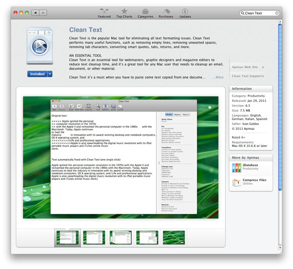 Clean Text Mac App